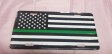 USA Thin Green Line Embossed License Plate