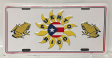 Puerto Rico Sun & Frogs Embossed License Plate