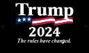 Trump 2024 The Rules Have Changed USA Black 3'X5' Flag ROUGH TEX® 68D Nylon