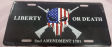 2nd Amendment Liberty or Death USA Punisher Embossed License Plate