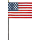 American Made 8"×12" USA Classroom Flags Black Wood Staff & Gold Spear Premium Indoor