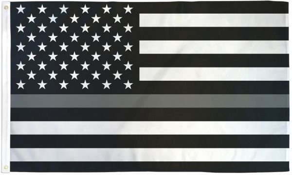 US Memorial Thin Grey Line Corrections Officers 5'x9.5' Embroidered Flag ROUGH TEX® Cotton