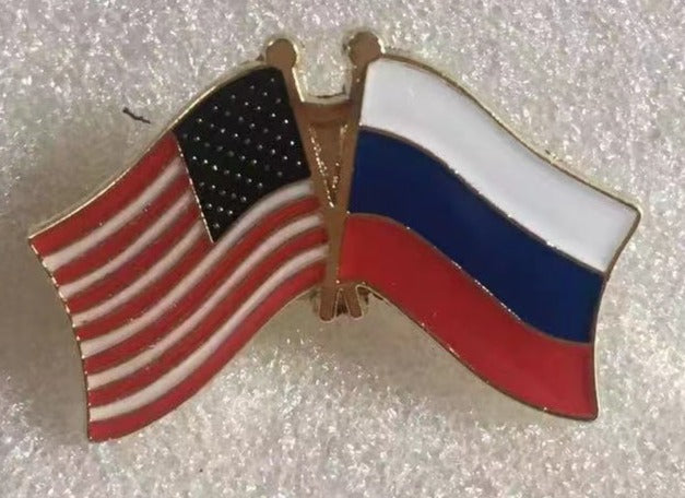 USA Russia Lapel Pin
