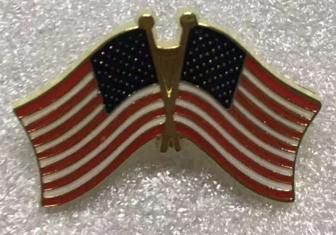 USA Double Lapel Pin American Flags Pin