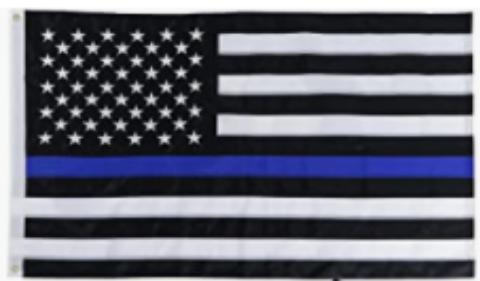 US Police Memorial 2'x3' Embroidered Flag ROUGH TEX® 600D Oxford Nylon