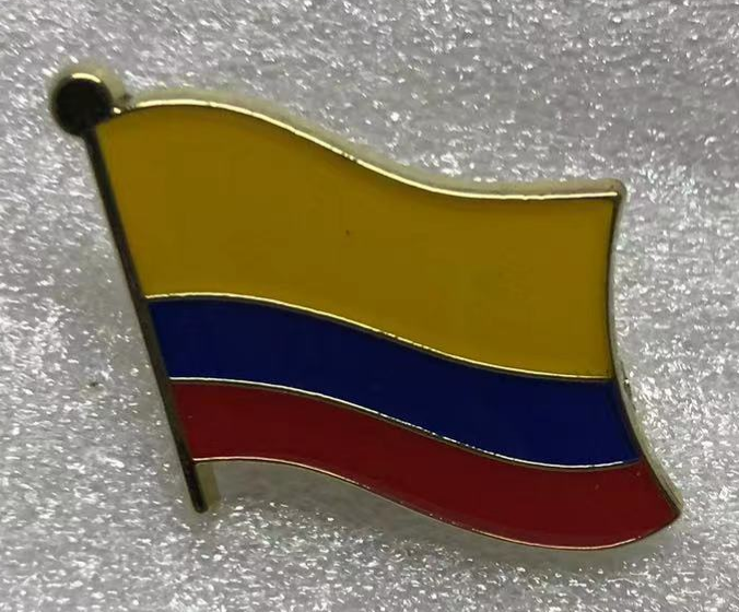 Colombia Wavy Lapel Pin Colombian Flag Pins
