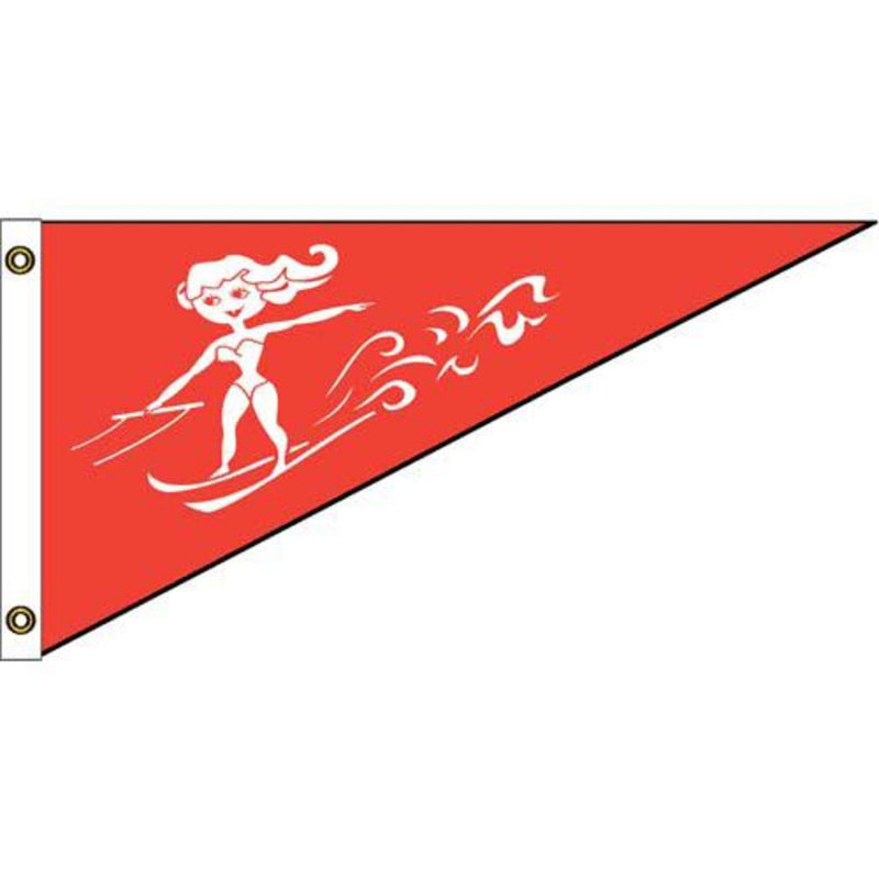 Ski Queen Nylon Bow Pennant Boating Flag 10in x 15in Water Skiing