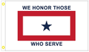 Blue Star Service Flag 3x5 ft | Military Family Honor Flag with Brass Grommets