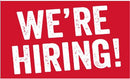 We're Hiring Red 3'X5' Flag ROUGH TEX® 100D
