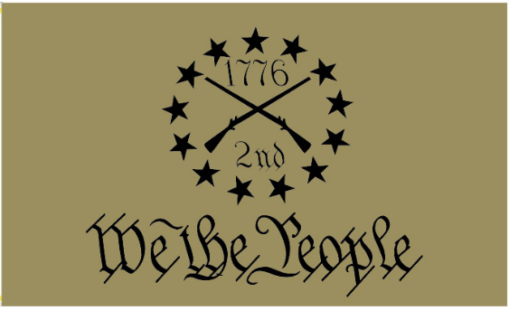 We The People 1776 2nd Amendment Khaki 3'X5' Flag ROUGH TEX® 100D