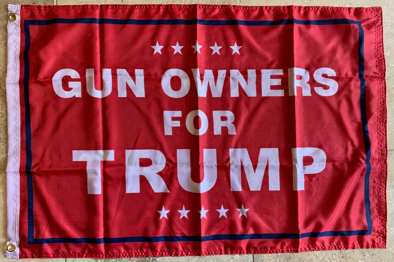 Gun Owners For Trump Red Double Sided Flag Rough Tex ® 2'x3' 100D