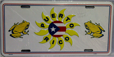 Puerto Rico Frog & Sun License Plate