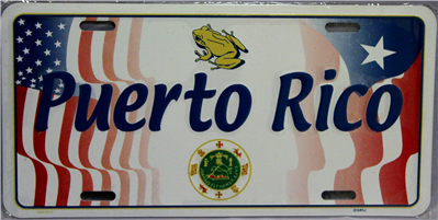 Puerto Rico & USA with Frog & Seal License Plate