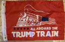 All Aboard The Trump Train Flag Red - 12"X18" Rough Tex® Knit Nylon