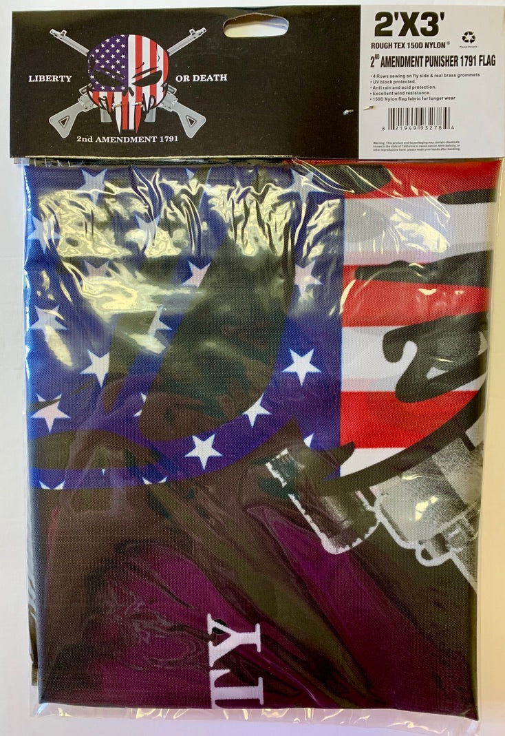 2nd Amendment Punisher 1791 2'X3' Flag Rough Tex® 150D Nylon