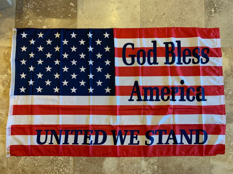 USA United We Stand God Bless America Flag 100D Rough Tex ® 3x5