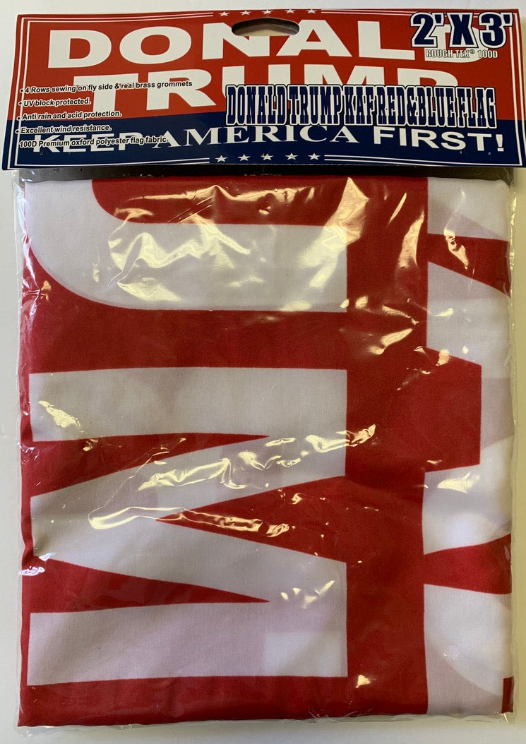 Donald Trump Keep America First KAF Red & Blue  2'X3' Flag Rough Tex® 100D