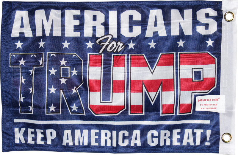 Americans For Trump Navy Knit Double Sided  12"X18" Flag -  Rough Tex® 100D