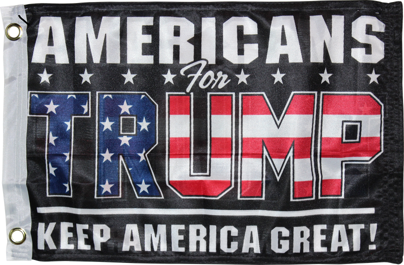 Americans For Trump Black KAG Keep America Great KNIT Double Sided  "12X18" Flag -  Rough Tex® 100D