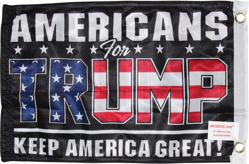 Americans For Trump Black KAG Keep America Great KNIT Double Sided  "12X18" Flag -  Rough Tex® 100D