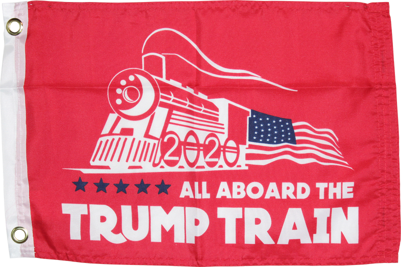 All Aboard The Trump Train Red  - 12''X18'' Single Sided Flag