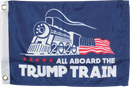All Aboard The Trump Train Blue "12X18" Flag -  Rough Tex® 100D