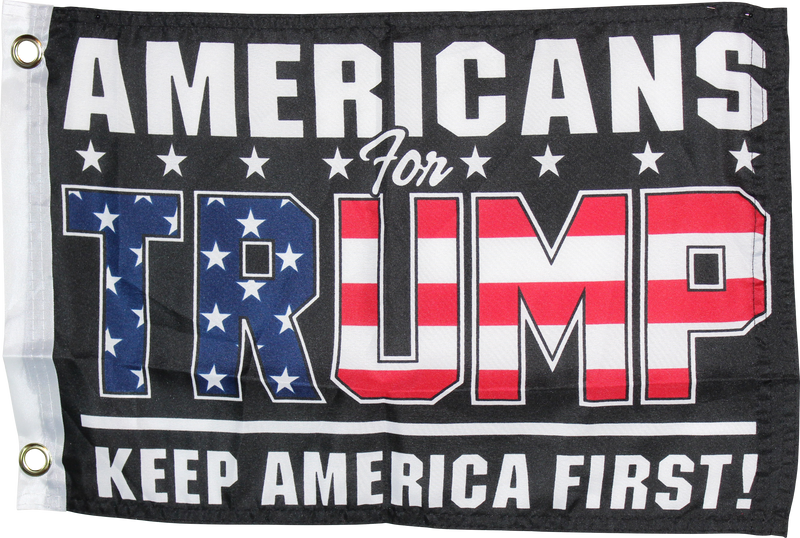 Americans For Trump KAF Keep America First Black "12X18" Flag -  Rough Tex® 100D