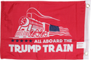 All Aboard The Trump Train Red Double Sided Flag- 12''X18''  Rough Tex®