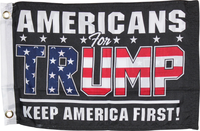 Americans For Trump Black KAG Keep America Great Double Sided  "12X18" Flag -  Rough Tex® 100D
