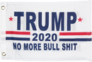 Trump 2020 No More BullShit White Double Sided Flag- 12''X18'' Rough Tex®