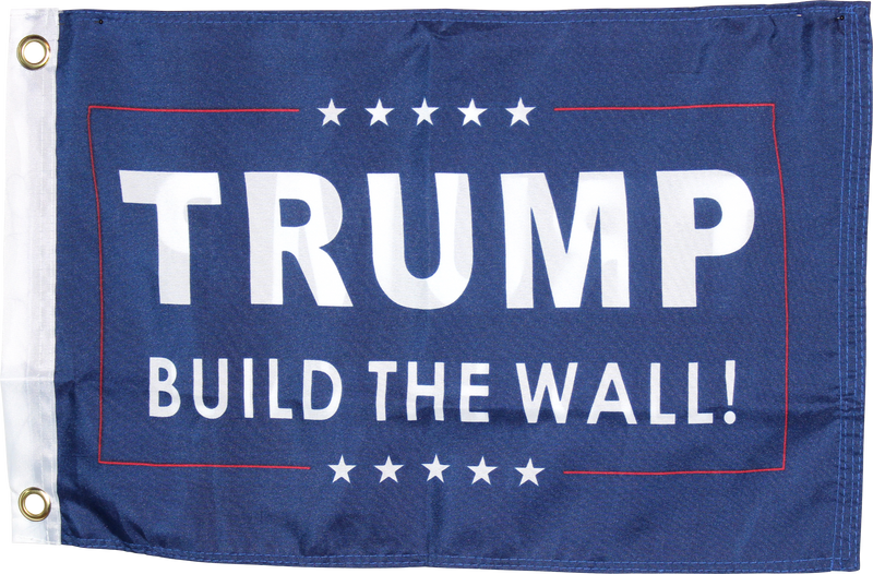 Trump Build The Wall Double Sided 12"X18" Flag -  Rough Tex® 100D