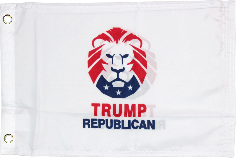 Trump Republic Lion Double Sided 12"X18" Flag - Rough Tex® 100D