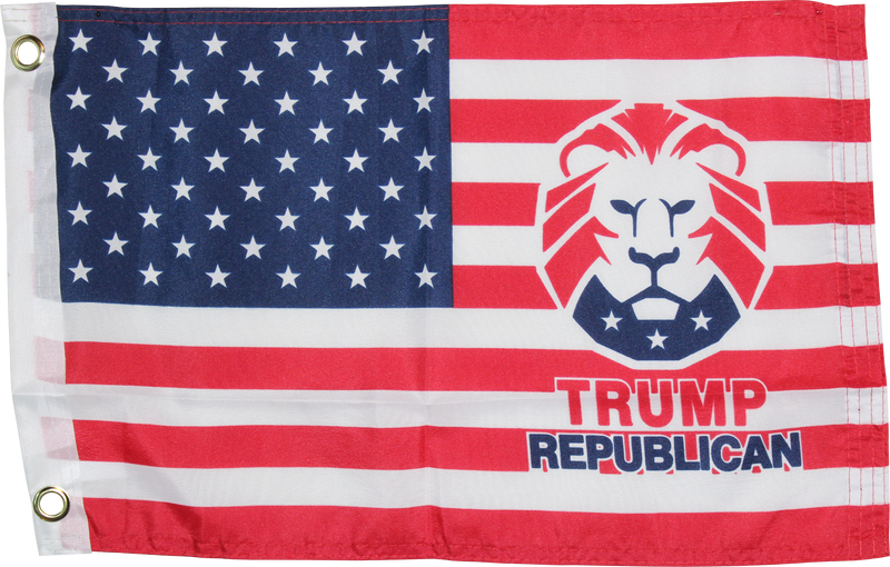 USA Trump Republican Lion 12"X18" Flag -  Rough Tex® 100D