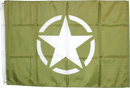 World War II Military Issue American Invasion Olive Star Flag 2'x3'- Rough Tex® 100D