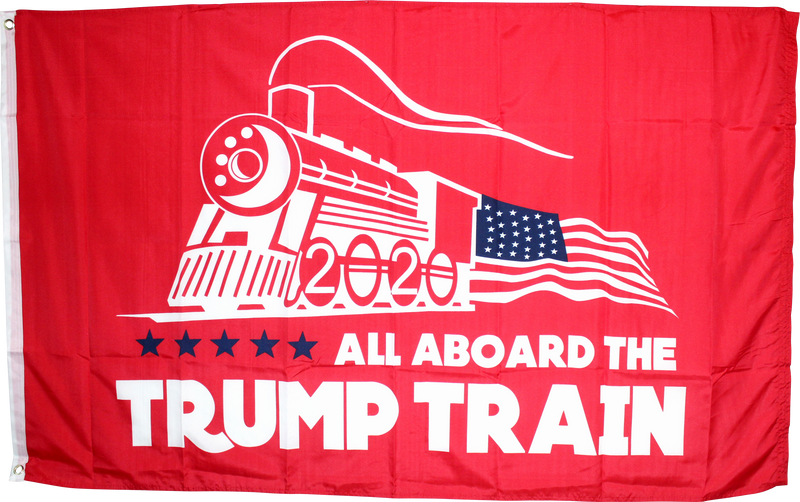 All Aboard The Trump Train Red Double Sided 3'X5' Feet Flag Rough Tex ® 100D