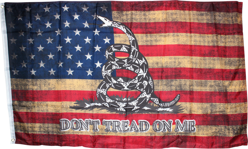 Vintage Betsy Ross Don't Tread On Me White Snake Rough Tex® 100D Size Variants (3'X5' 2'X3 12"X18")