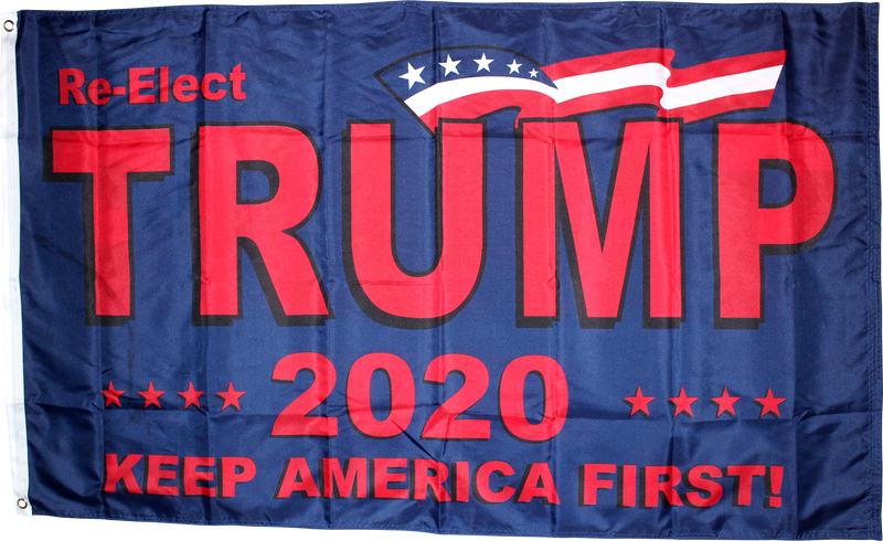 Re-Elect Trump 2020 Keep America First KAF Double Sided 3'X5' Rough Tex ® Flags 100D