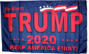 Re-Elect Trump 2020 Keep America First KAF Double Sided 3'X5' Rough Tex ® Flags 100D