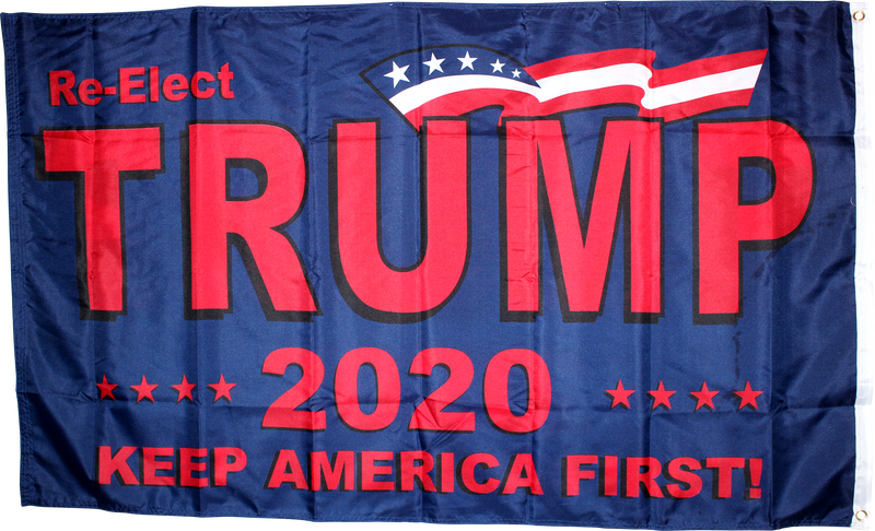 Re-Elect Trump 2020 Keep America First KAF Double Sided 3'X5' Rough Tex ® Flags 100D