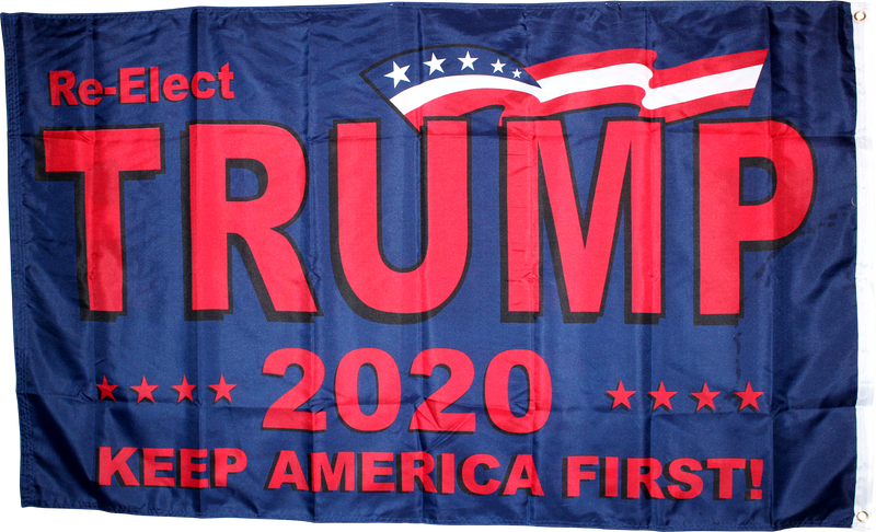 Re-Elect Trump 2020 Keep America First KAF 5'X8' Flag Rough Tex ® 68D Nylon (With Three Grommets)