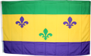 FRENCH QUARTER FLEUR DE LI MARDIS GRAS NEW ORLEANS FLAG 3'X5' 100D ROUGH TEX®