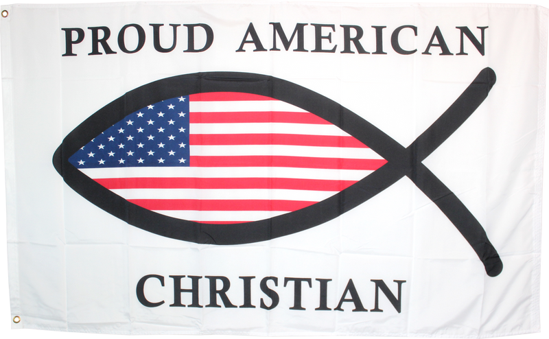 Proud American Christian Flag Rough Tex ® 3'x5 ' 150D Nylon Flags USA