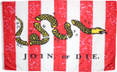 Join or Die Snake Flag 2'x3' 68D Rebellious Stripes Sons of Liberty