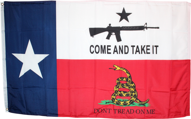 Texas Come And Take It Don't Tread On Me Combo Flag 3'x5' 100D Flag Rough Tex ® Gadsden