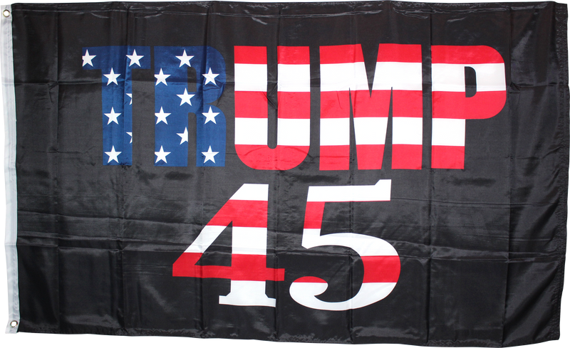 Trump 45 Black  3'X5' Flag- Rough Tex 100D