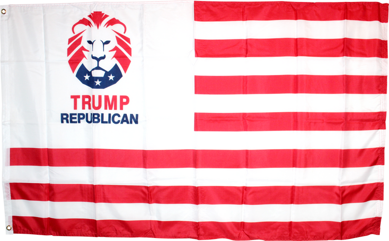 TRUMP REPUBLICAN LION CREST US AMERICAN STRIPES 3'x5' Flag Rough Tex ®100D