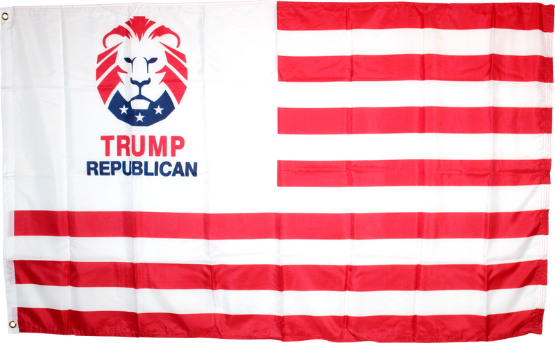TRUMP REPUBLICAN LION CREST US AMERICAN STRIPES DOUBLE SIDED 3'x5' Flag Rough Tex ®100D