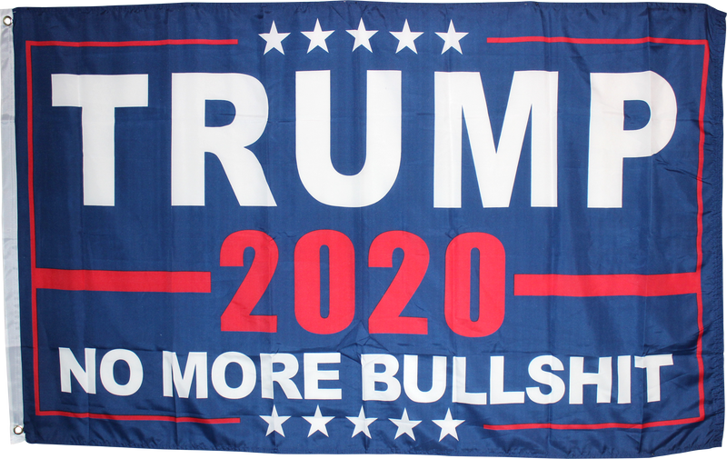 Trump 2020 No More Bullshit Blue Flag- 4'X6' Rough Tex® 68D
