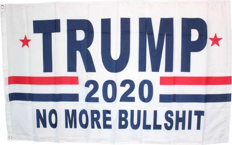 Trump No More Bullshit White 3'X5' Flag- Rough Tex® 100D