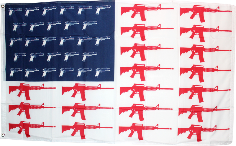 USA Guns Red White And Blue  3'X5' Flag ROUGH TEX ®68D
